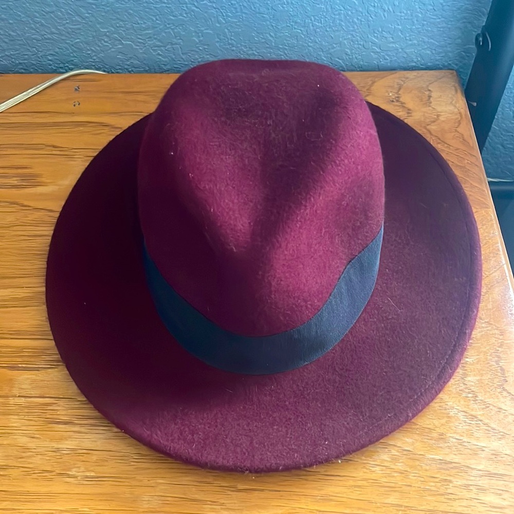 Burgundy felt hat